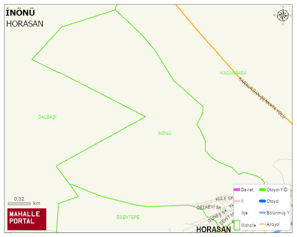 İNÖNÜ Mahallesi Haritası | Mahalle ve Köy Sınırı