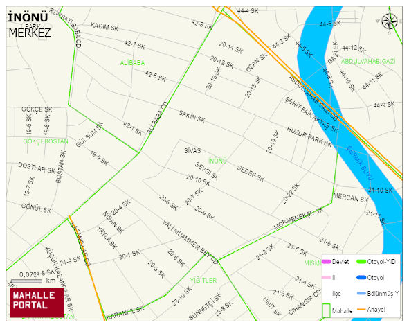 İNÖNÜ Mahallesi Haritası | İnteraktif Köy ve Mahalle Sınırları
