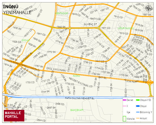 İNÖNÜ Mahallesi Haritası | İnteraktif Köy ve Mahalle Sınırları