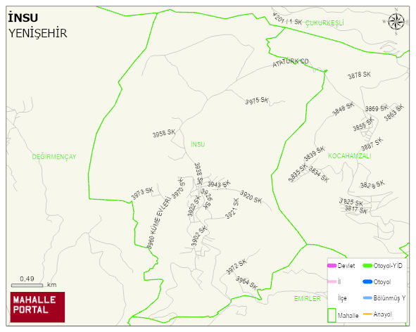 İNSU Mahallesi Haritası | İnteraktif Köy ve Mahalle Sınırları