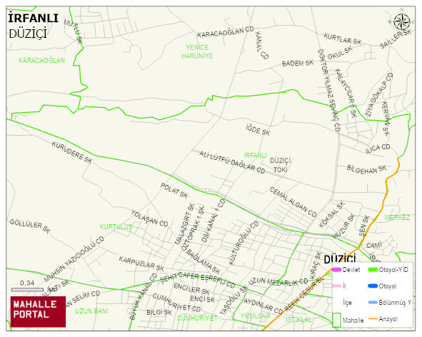 İRFANLI Mahallesi Haritası | Yükselti ve Doğa Özellikleri
