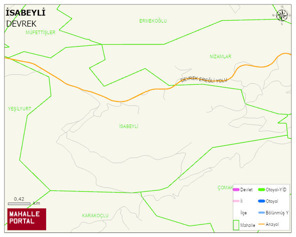 İSABEYLİ Köyü Haritası | İnteraktif Köy ve Mahalle Sınırları
