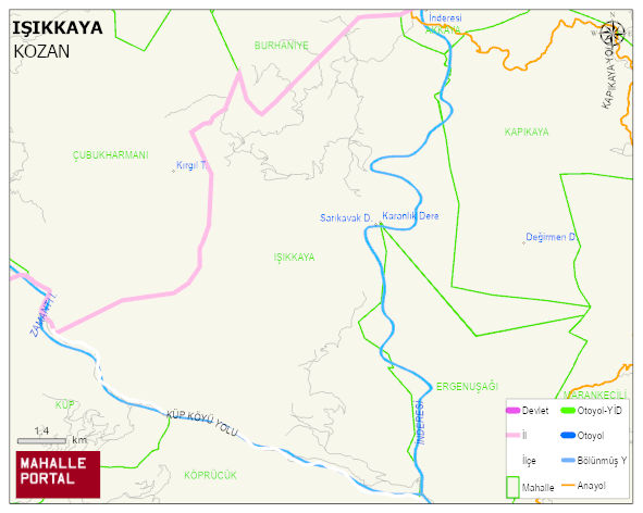 IŞIKKAYA Mahallesi Haritası | Yükselti ve Doğa Özellikleri
