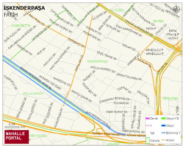 İSKENDERPAŞA Mahallesi Haritası | Mahalle ve Köy Sınırı