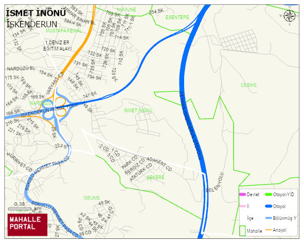 İSMET İNÖNÜ Mahallesi Haritası | İnteraktif Köy ve Mahalle Sınırları
