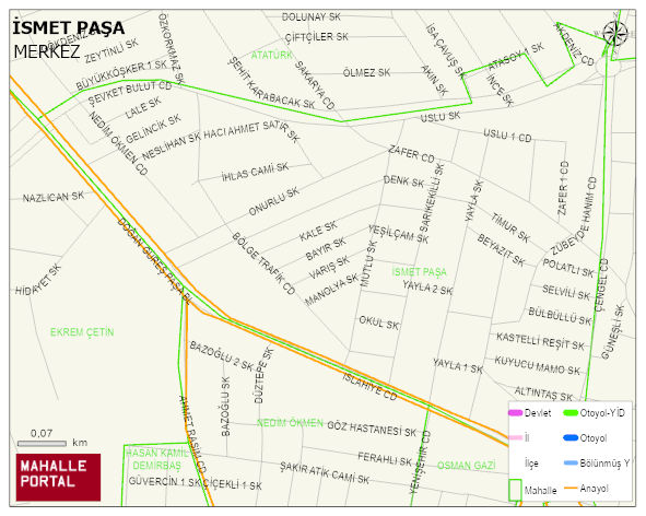 İSMET PAŞA Mahallesi Haritası | Sayısal Bölge Görünümü