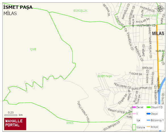 İSMET PAŞA Mahallesi Haritası | İnteraktif Köy ve Mahalle Sınırları