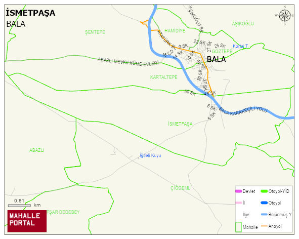 İSMETPAŞA Mahallesi Haritası | Mahalle ve Köy Sınırı