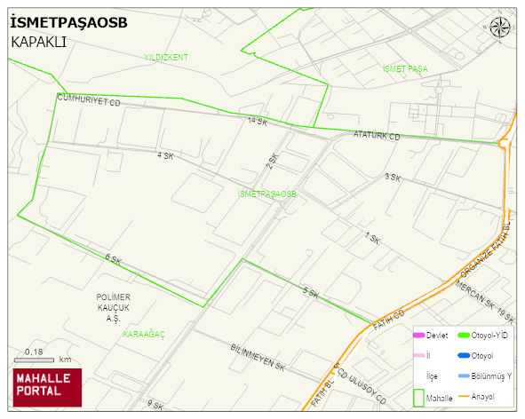 İSMETPAŞAOSB Mahallesi Haritası | İnteraktif Köy ve Mahalle Sınırları