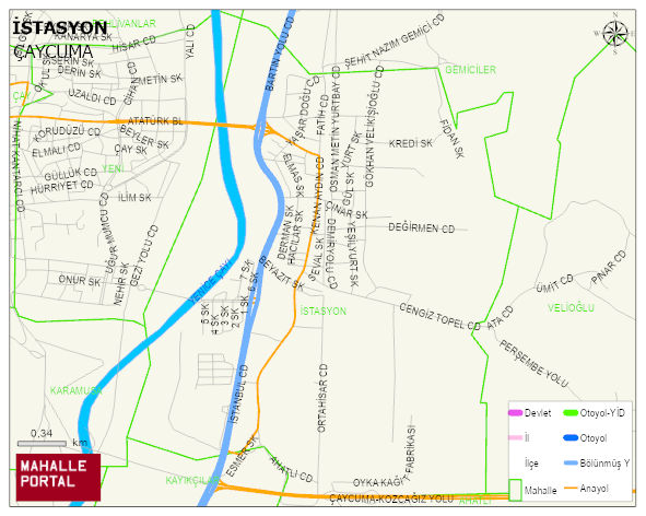 İSTASYON Mahallesi Haritası | Coğrafi Yapı ve Detaylı Haritası