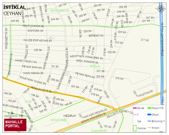 İSTİKLAL Mahallesi Haritası | Dağlar, Ovalar ve Akarsu Bilgileri