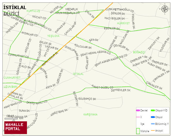 İSTİKLAL Mahallesi Haritası | Coğrafi Yapı ve Detaylı Haritası