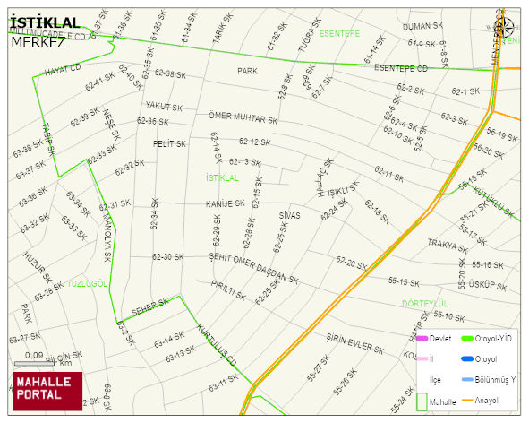 İSTİKLAL Mahallesi Haritası | Detaylı Köy ve Mahalle Görünümü