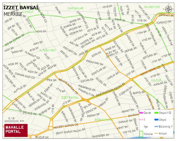 İZZET BAYSAL Mahallesi Haritası | Mahalle Sokak Haritası
