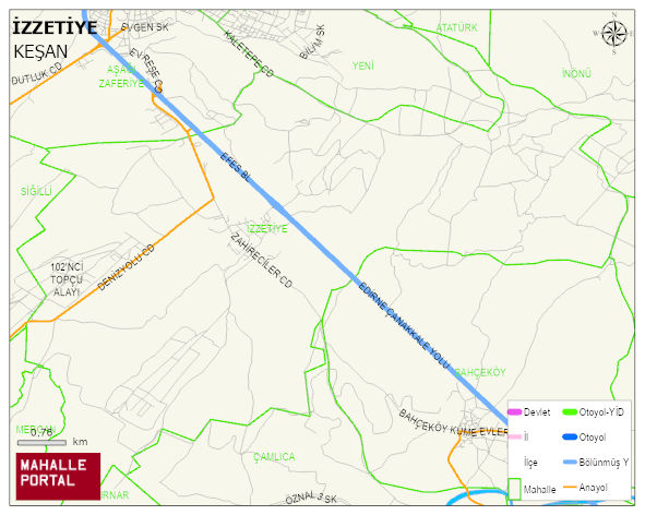 İZZETİYE Mahallesi Haritası | Yükselti ve Doğa Özellikleri
