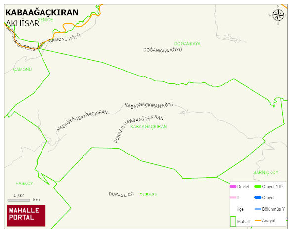 KABAAĞAÇKIRAN Mahallesi Haritası | Yükselti ve Doğa Özellikleri