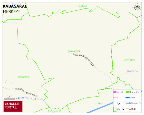 KABASAKAL Köyü Haritası | Mahalle Sokak Haritası