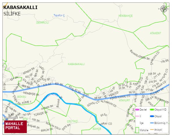 KABASAKALLI Mahallesi Haritası | Dağlar, Ovalar ve Akarsu Bilgileri