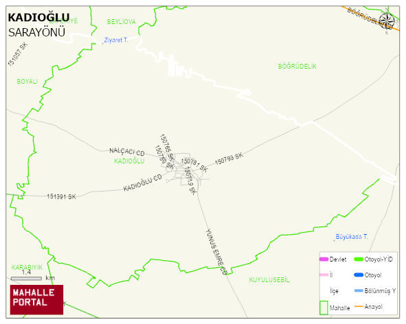 KADIOĞLU Mahallesi Haritası | Dağlar, Ovalar ve Akarsu Bilgileri