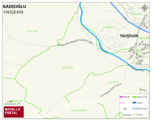 KADIOĞLU Mahallesi Haritası | Yükselti ve Doğa Özellikleri