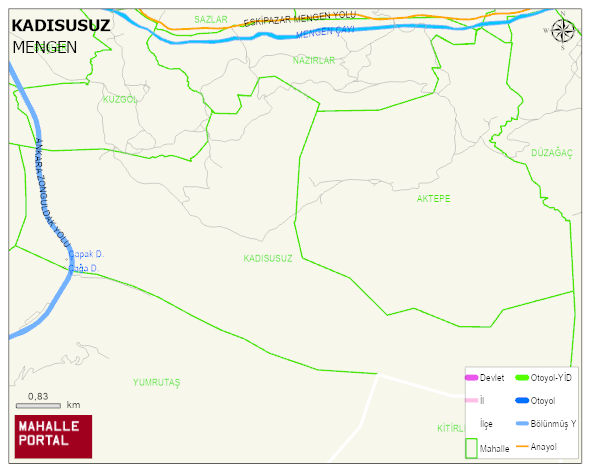 KADISUSUZ Köyü Haritası | İnteraktif Köy ve Mahalle Sınırları