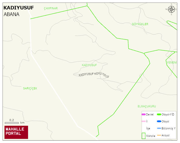 KADIYUSUF Köyü Haritası | Mahalle ve Köy Sınırı
