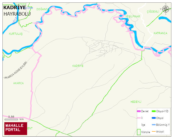 KADRİYE Mahallesi Haritası | Dağlar, Ovalar ve Akarsu Bilgileri