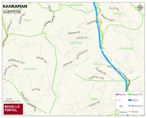 KAHRAMAN Mahallesi Haritası | Yükselti ve Doğa Özellikleri