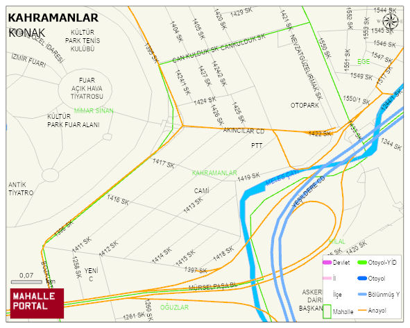 KAHRAMANLAR Mahallesi Haritası | Mahalle ve Köy Sınırı