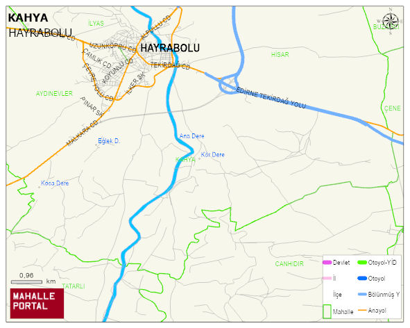 KAHYA Mahallesi Haritası | Dağlar, Ovalar ve Akarsu Bilgileri