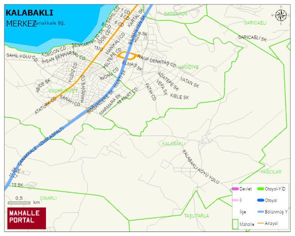 KALABAKLI Köyü Haritası | İnteraktif Köy ve Mahalle Sınırları