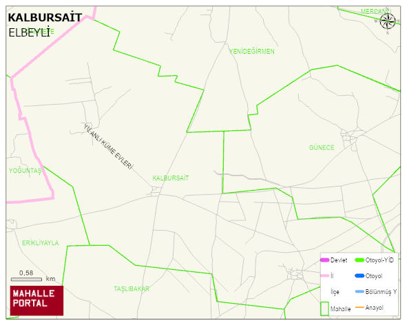 KALBURSAİT Köyü Haritası | Detaylı Köy ve Mahalle Görünümü