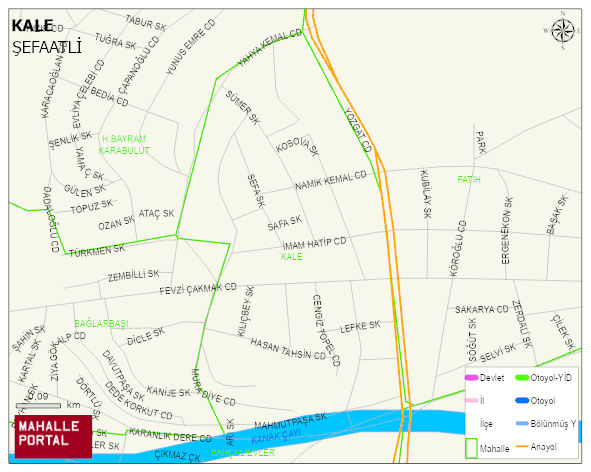 KALE Mahallesi Haritası | Dağlar, Ovalar ve Akarsu Bilgileri