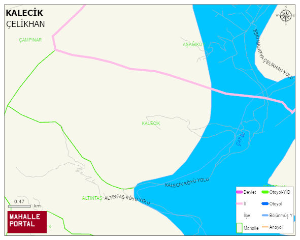 KALECİK Köyü Haritası | Detaylı Köy ve Mahalle Görünümü