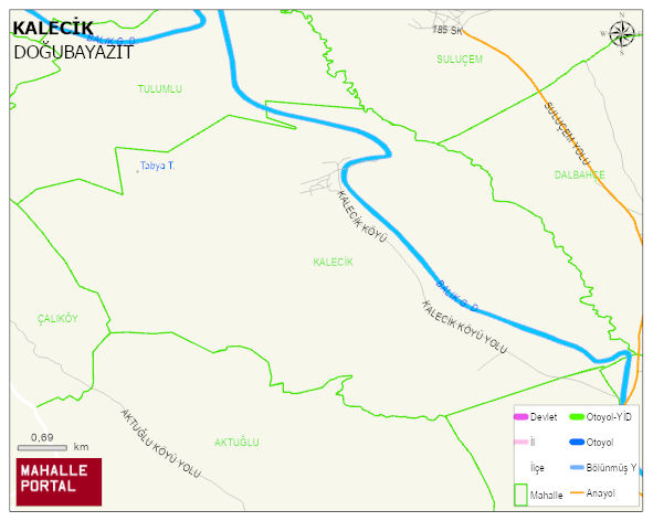 KALECİK Köyü Haritası | Yükselti ve Doğa Özellikleri
