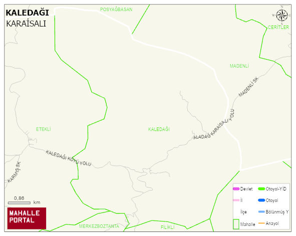 KALEDAĞI Mahallesi Haritası | Sayısal Bölge Görünümü