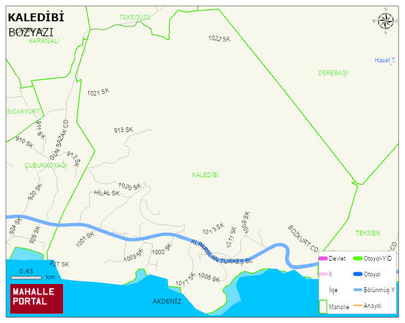 KALEDİBİ Mahallesi Haritası | Detaylı Köy ve Mahalle Görünümü