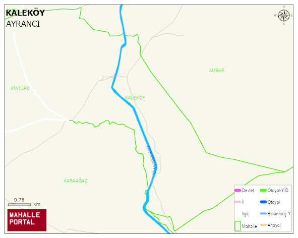 KALEKÖY Köyü Haritası | Mahalle ve Köy Sınırı