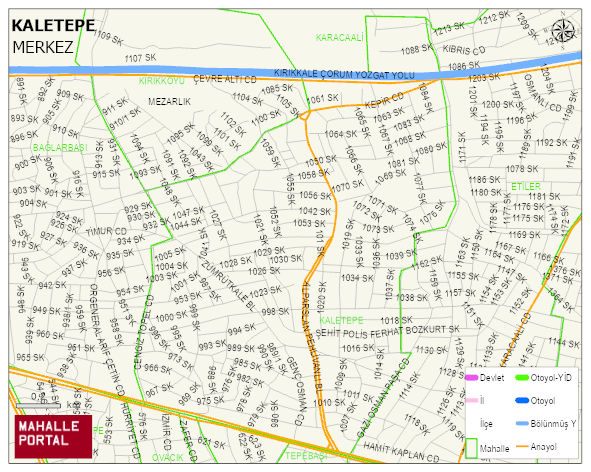 KALETEPE Mahallesi Haritası | Yükselti ve Doğa Özellikleri
