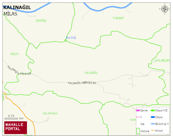 KALINAĞIL Mahallesi Haritası | Mahalle ve Köy Sınırı