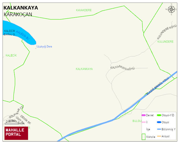 KALKANKAYA Köyü Haritası | Mahalle ve Köy Sınırı