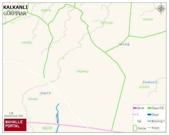 KALKANLI Mahallesi Haritası | Dağlar, Ovalar ve Akarsu Bilgileri
