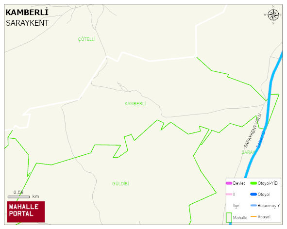 KAMBERLİ Köyü Haritası | Mahalle ve Köy Sınırı
