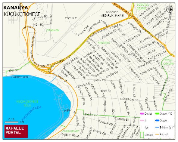 KANARYA Mahallesi Haritası | Mahalle ve Köy Sınırı