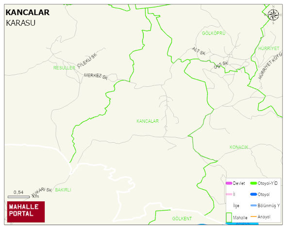 KANCALAR Mahallesi Haritası | Mahalle ve Köy Sınırı