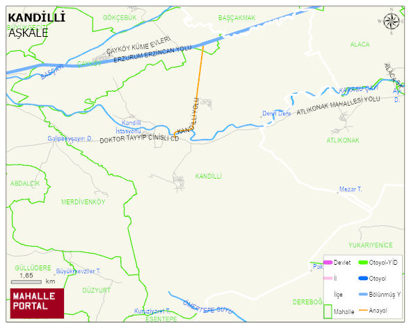 KANDİLLİ Mahallesi Haritası | Coğrafi Yapı ve Detaylı Haritası