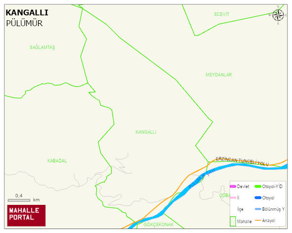 KANGALLI Köyü Haritası | Mahalle ve Köy Sınırı