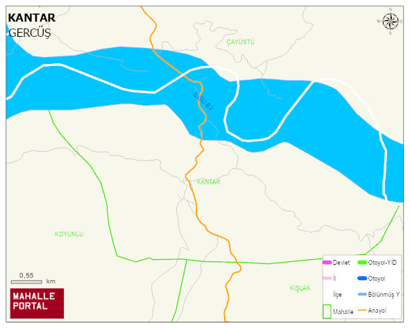 KANTAR Köyü Haritası | Yükselti ve Doğa Özellikleri