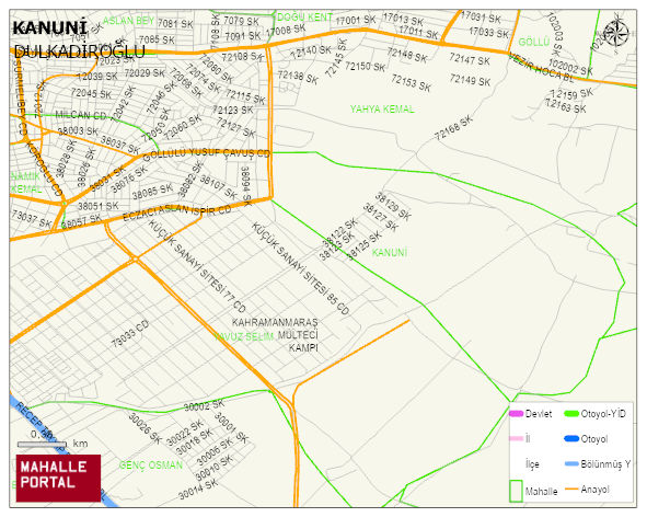 KANUNİ Mahallesi Haritası | Detaylı Köy ve Mahalle Görünümü