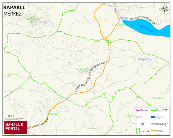 KAPAKLI Köyü Haritası | Detaylı Köy ve Mahalle Görünümü
